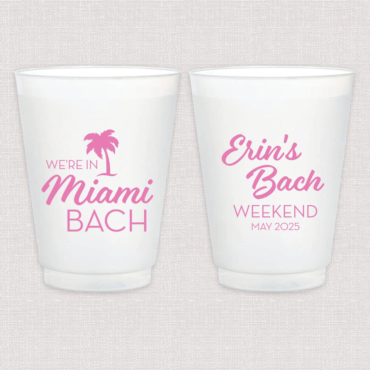 Beach Bachelorette Frosted Plastic Cups