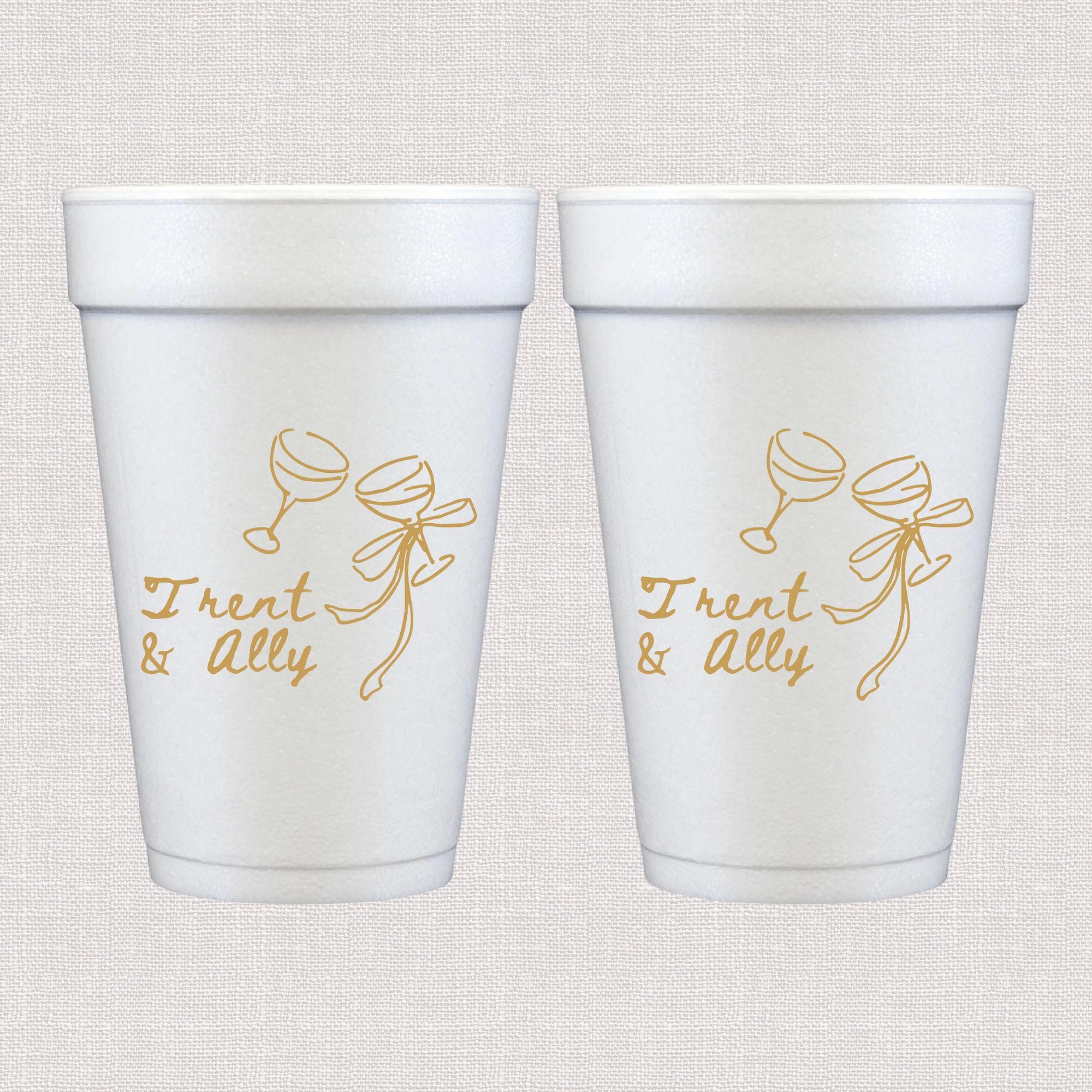 Toast To Forever Personalized Foam Wedding Cups