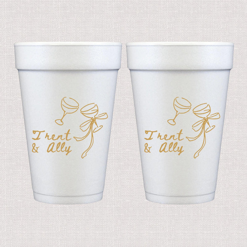 Toast To Forever Personalized Foam Wedding Cups