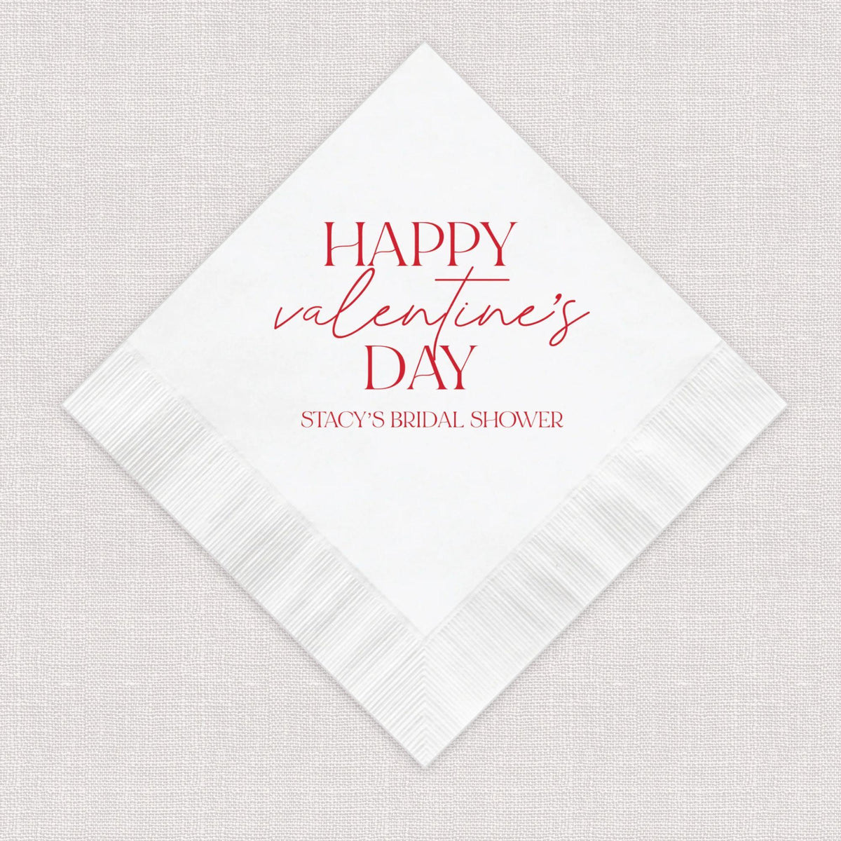 Valentine's Day Personalized Bridal Shower Napkins