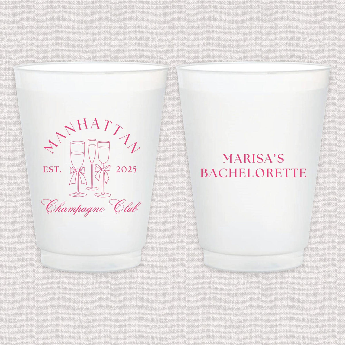 Champagne Club Bachelorette Frosted Plastic Cups