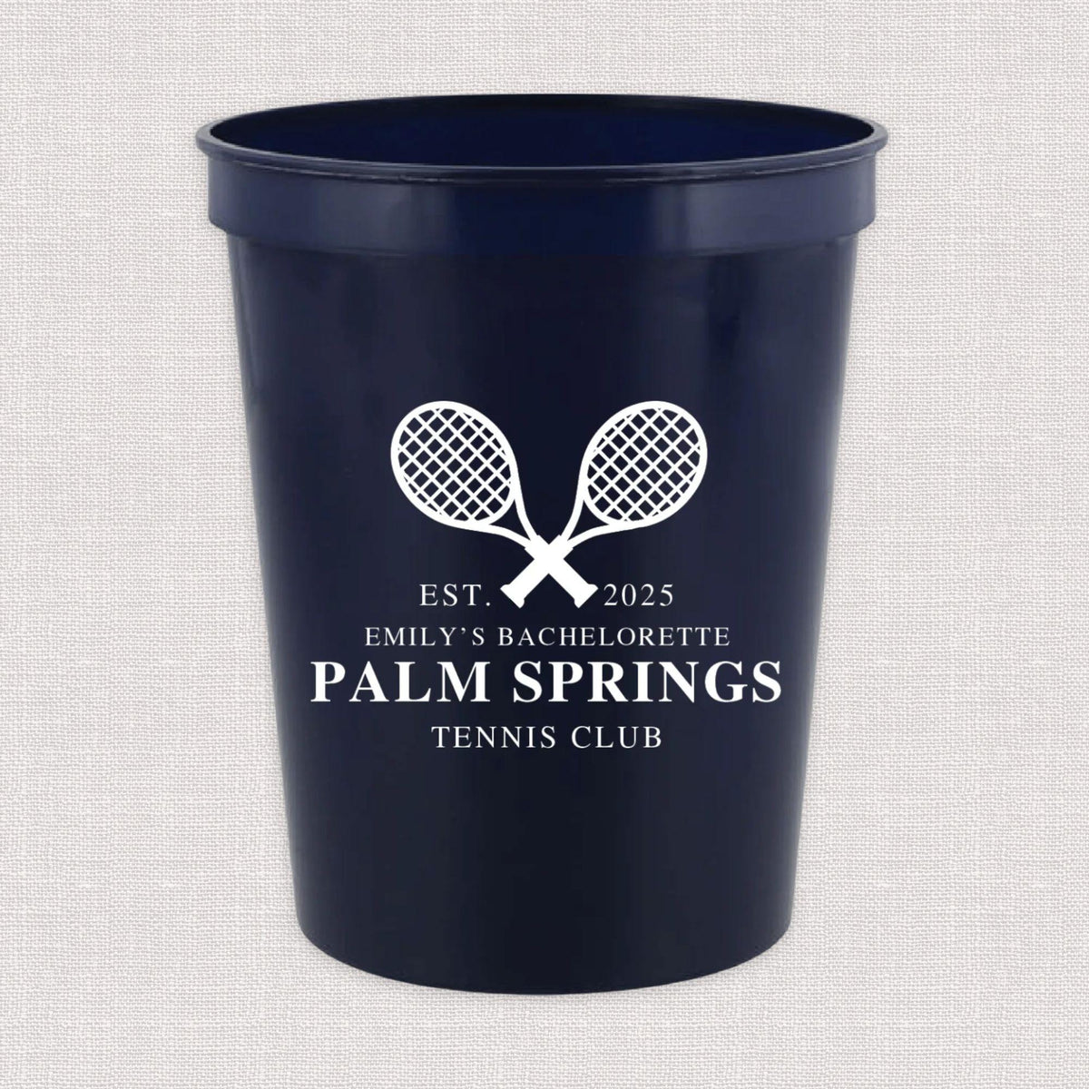 Custom Location Tennis Club Bachelorette Stadium Cups