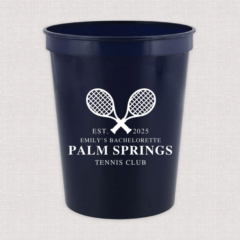 Custom Location Tennis Club Bachelorette Stadium Cups
