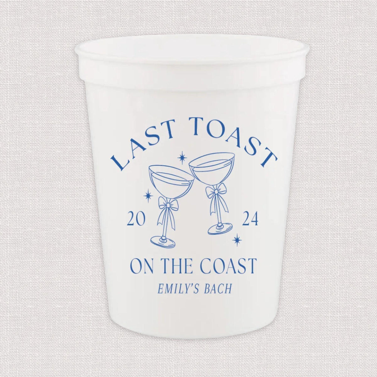 Last Toast on the Coast Bachelorette Stadium Cups