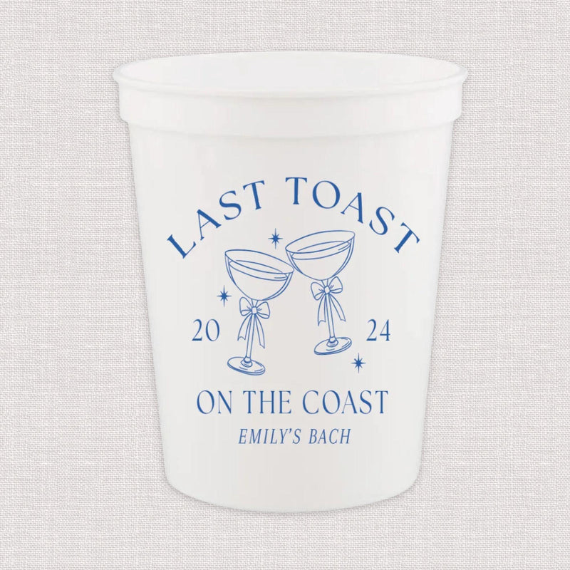 Last Toast on the Coast Bachelorette Stadium Cups