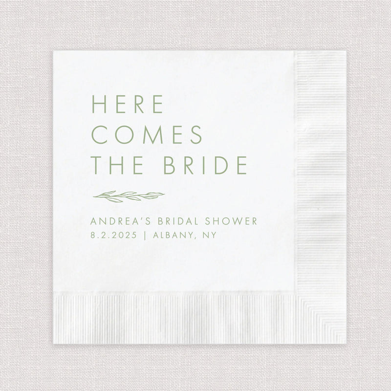 Here Comes The Bride Floral Bridal Shower Napkins
