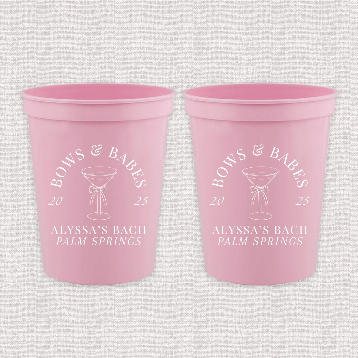 Custom Bows & Babes Bachelorette Stadium Cups