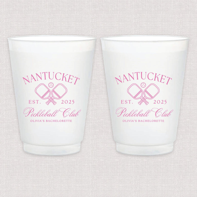 Pickleball Club Bachelorette Frosted Plastic Cups