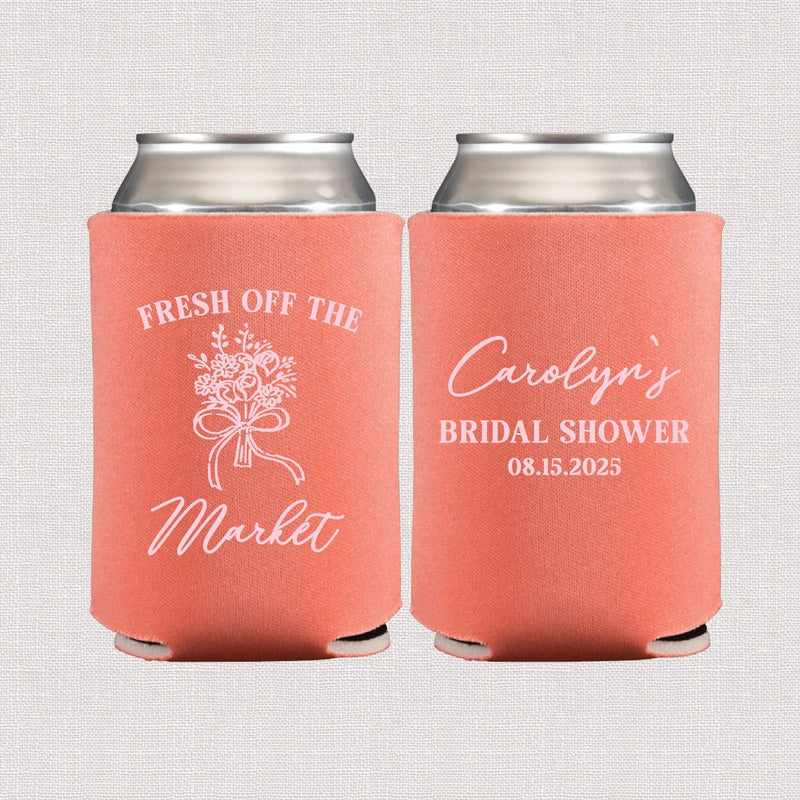 Fresh Off The Market Bridal Shower Can Coolers