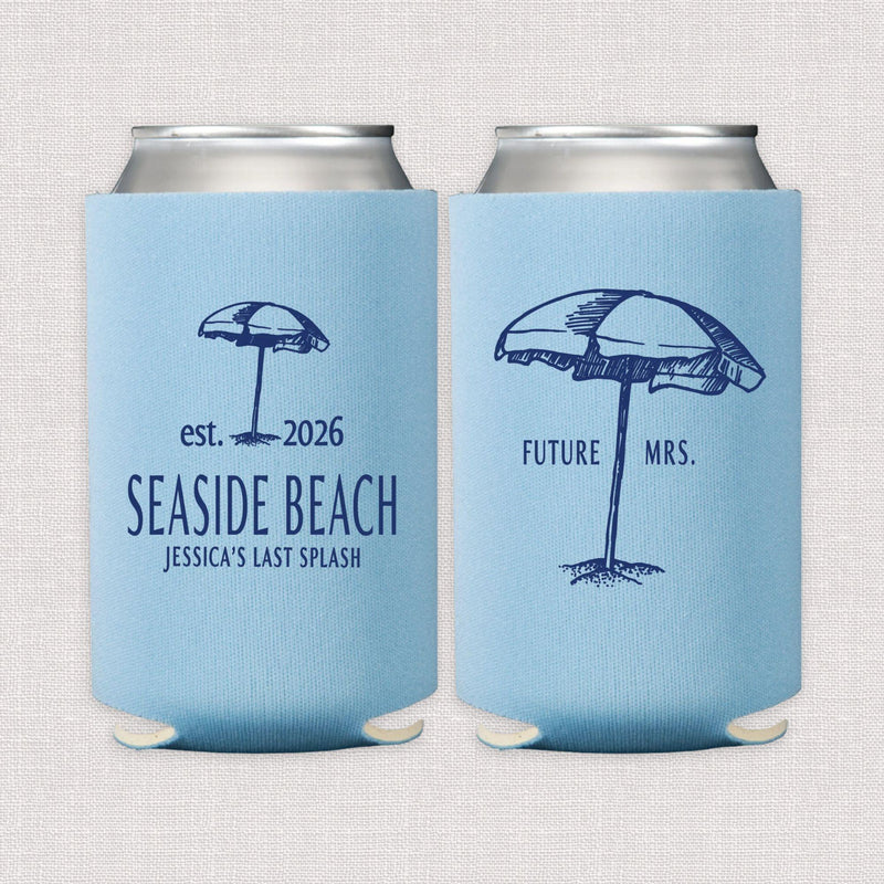 Beach Bach Personalized Bachelorette Can Cooler