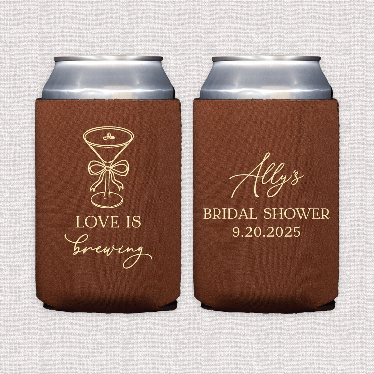 Love Is Brewing Bridal Shower Can Coolers