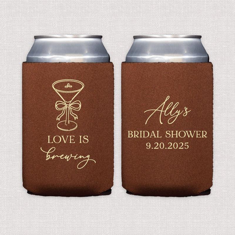 Love Is Brewing Bridal Shower Can Coolers