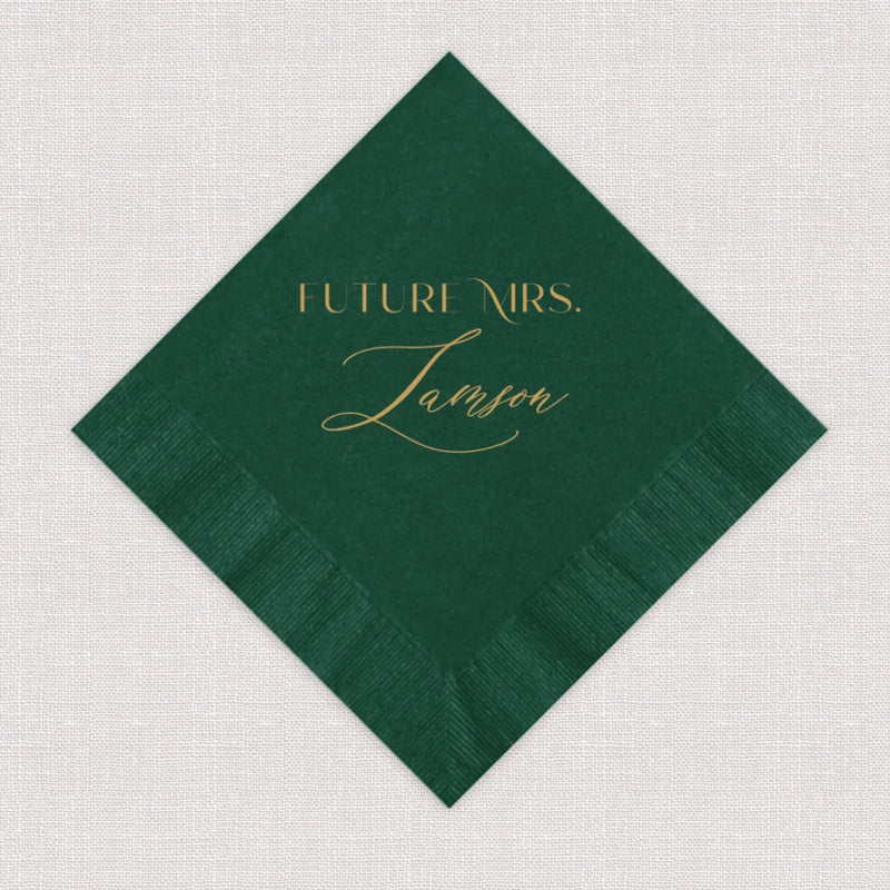 Future Mrs Script Bridal Shower Napkins