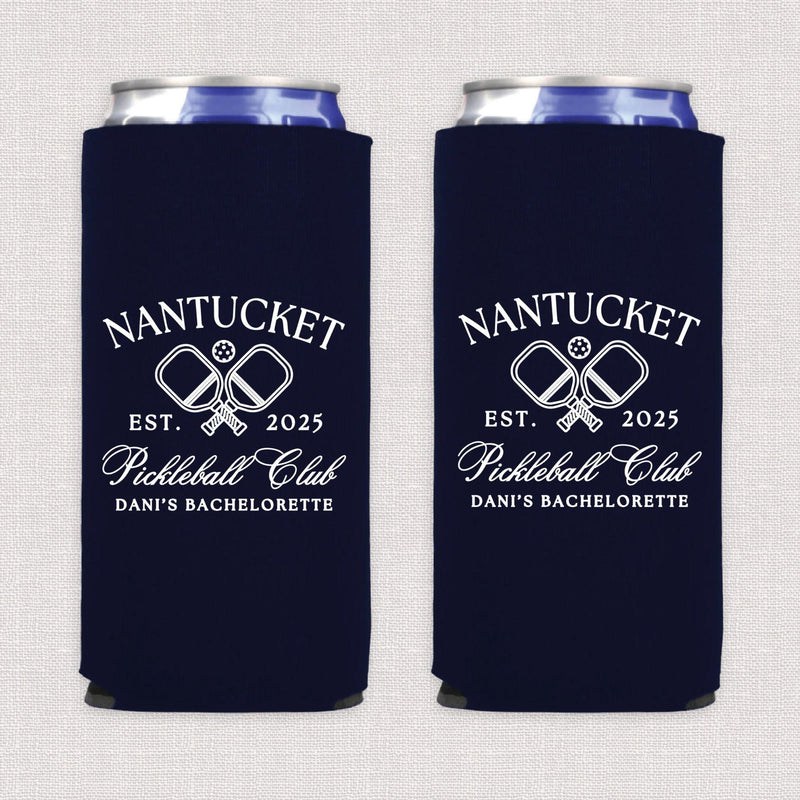 Pickleball Club Bachelorette Slim Can Cooler