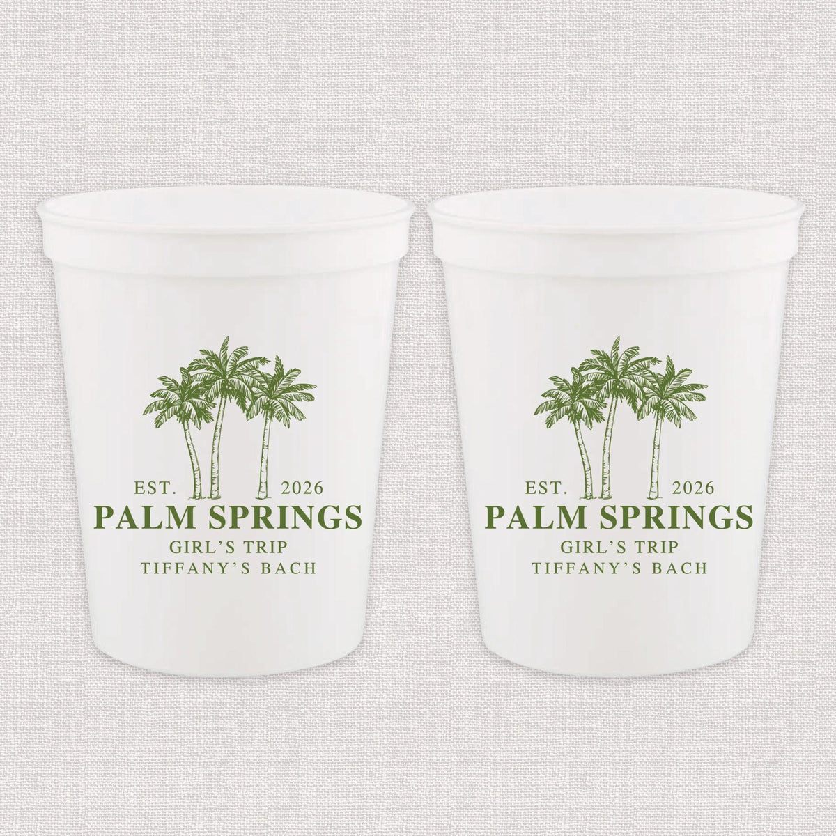Palm Springs Girl's Trip Bachelorette Stadium Cups