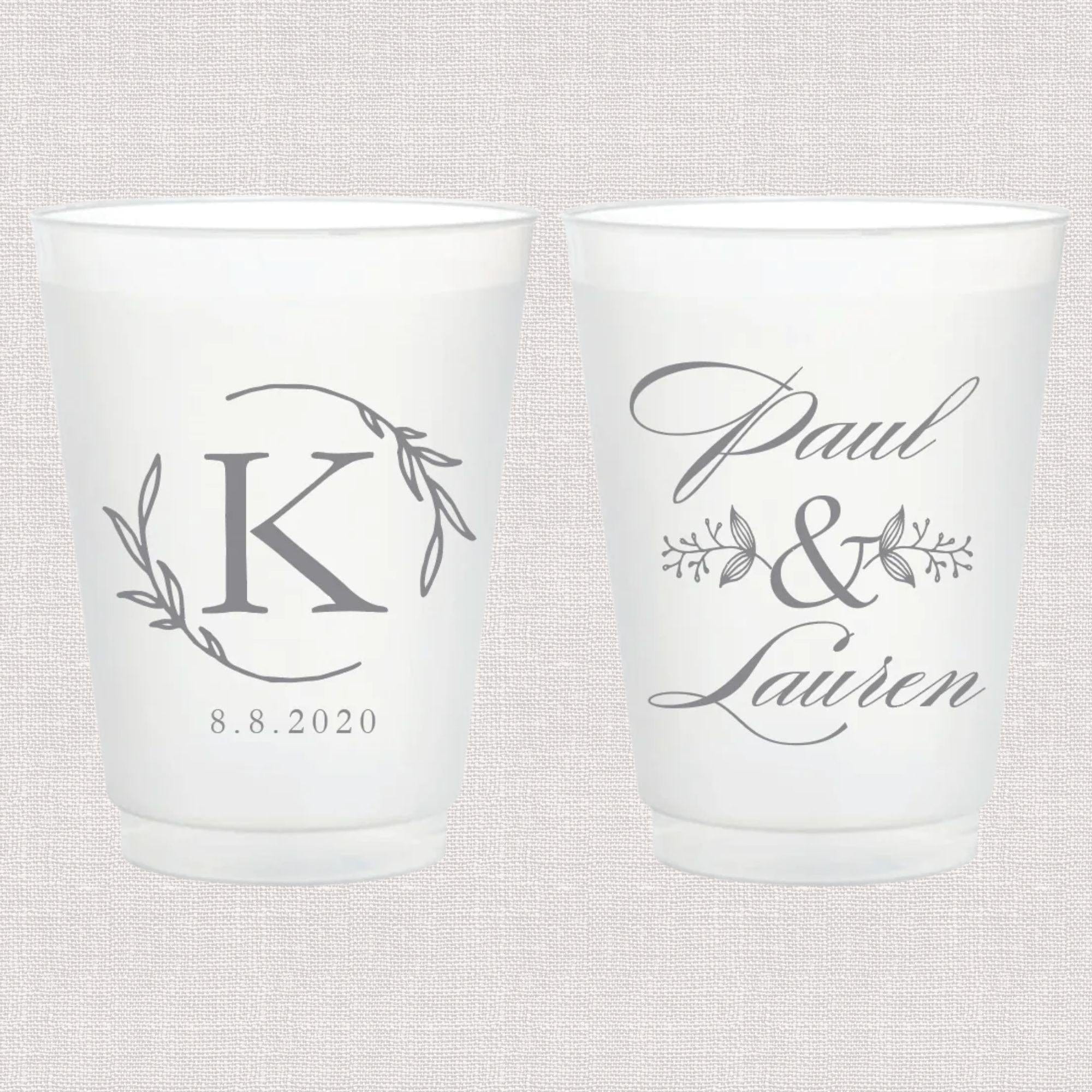 Custom Personalized Wedding Frosted Plastic Cups