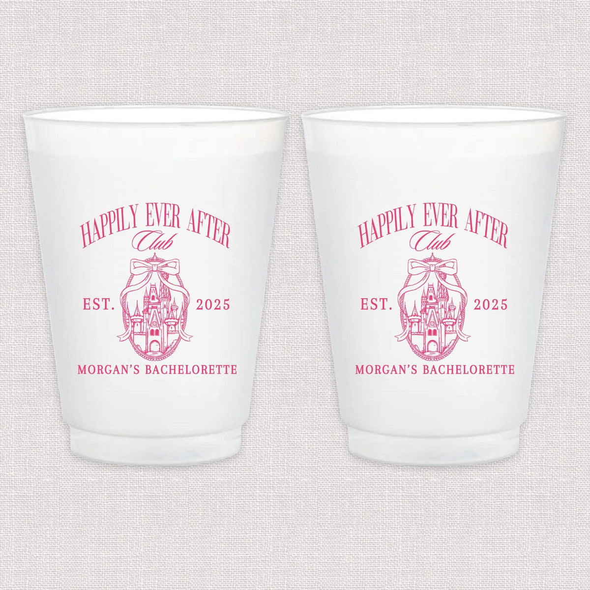 Happily Ever After Club Bachelorette Frosted Plastic Cups
