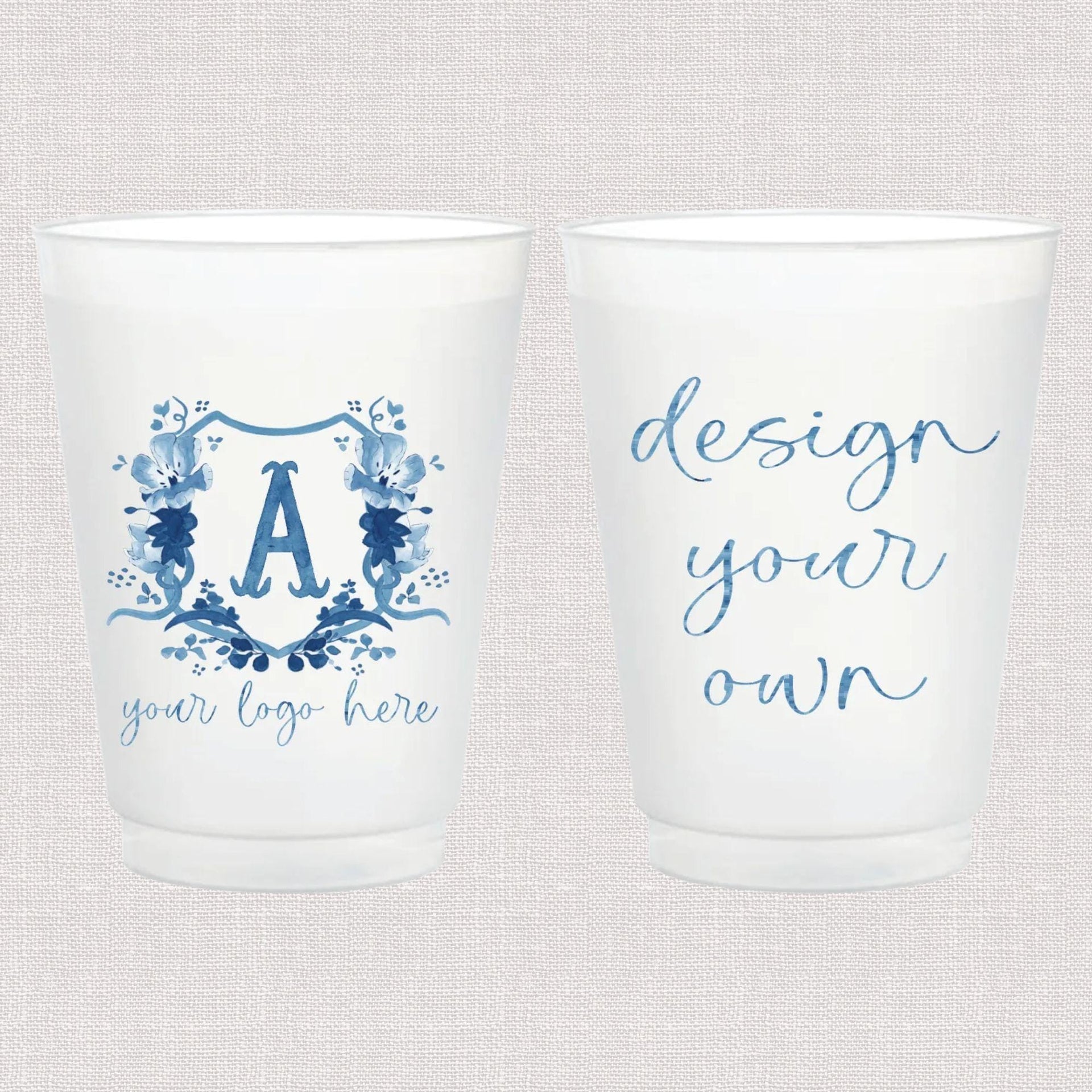 Custom Full Color Frosted Plastic Cups - 12oz