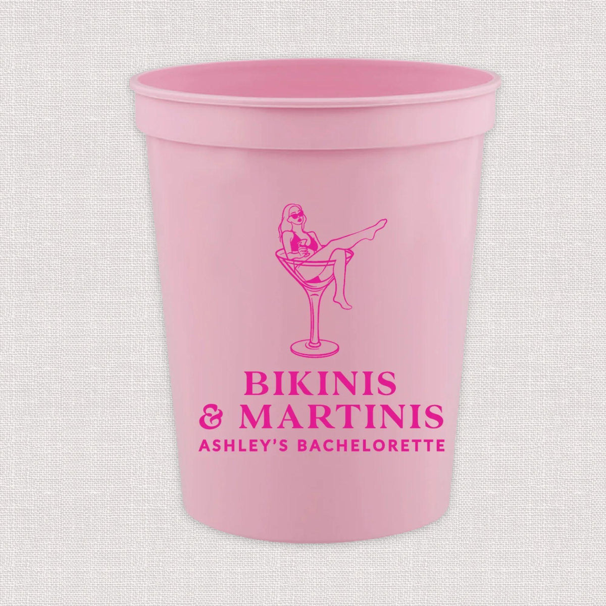 Bikinis and Martinis Bachelorette Stadium Cups