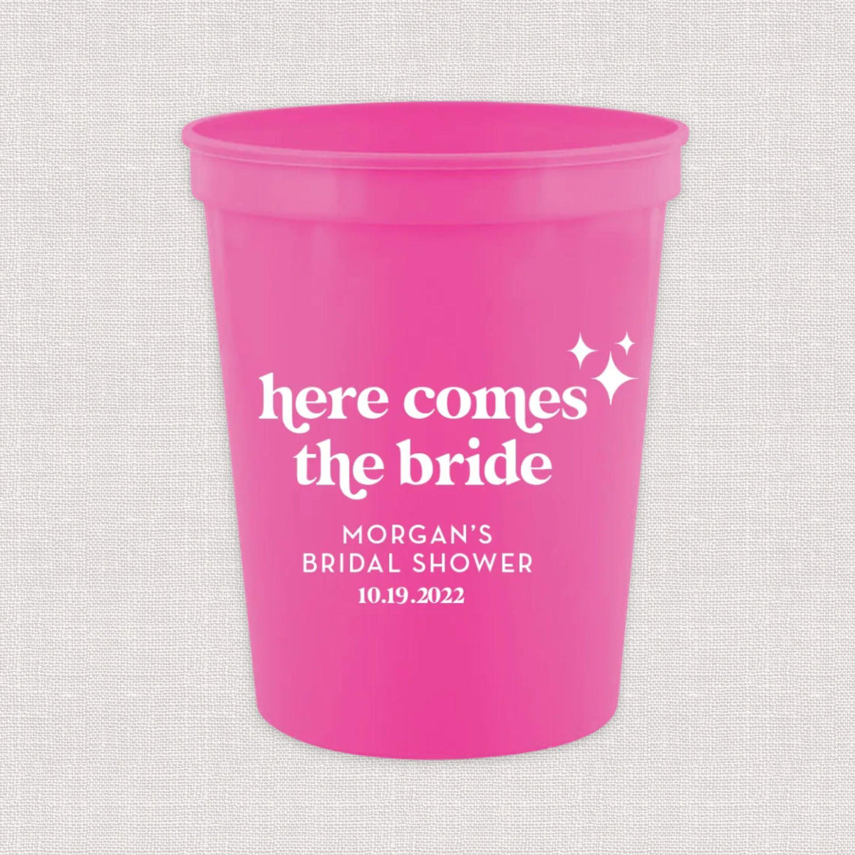 Here Comes the Bride Stadium Cups for Bridal Showers