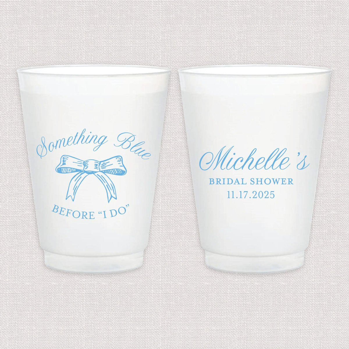 Something Blue Bridal Shower Frosted Plastic Cups