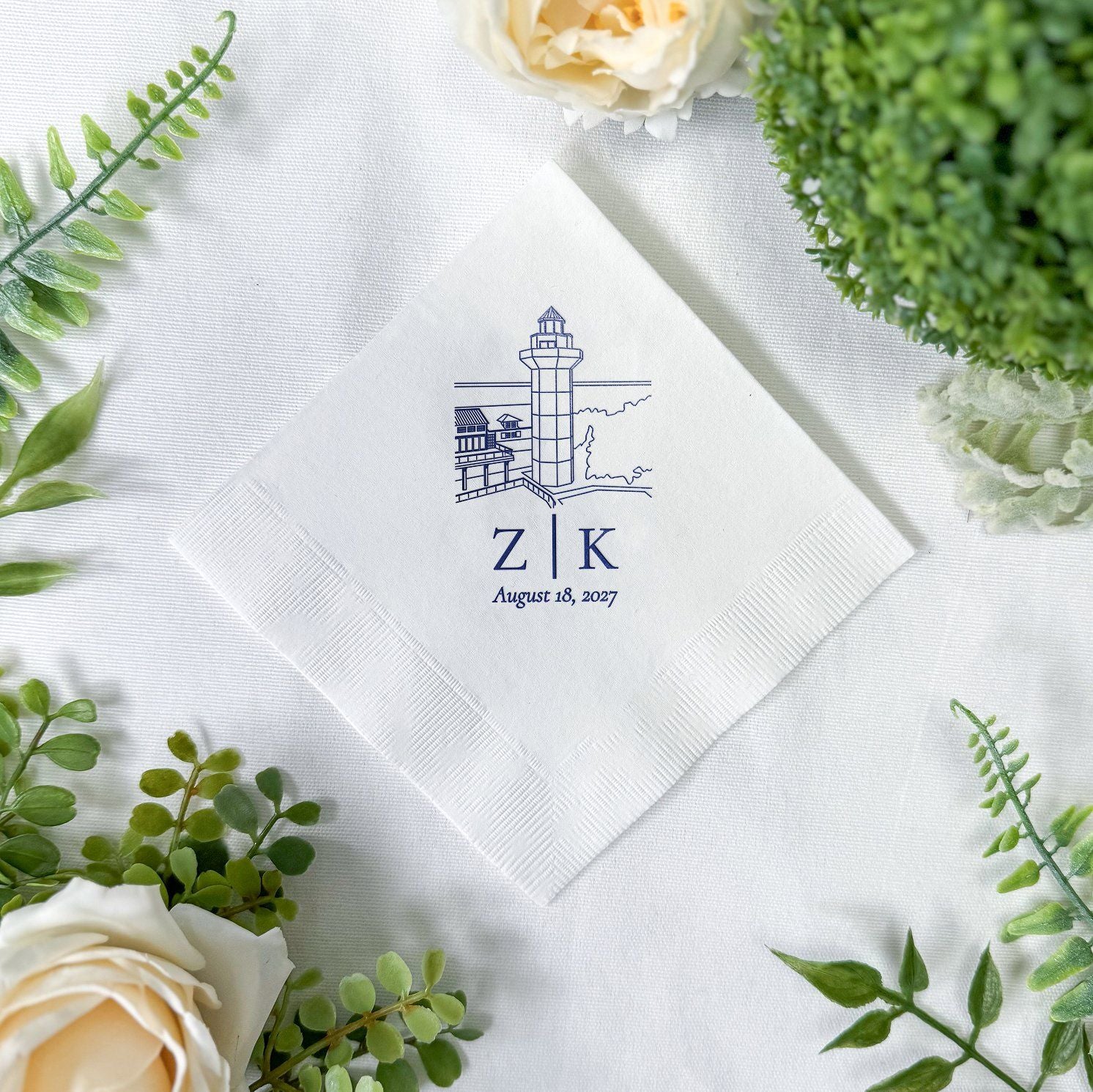 Venue Initials Bundle Cocktail Napkins and Shatterproof Cups Cocktail Napkin Real Photo – Rubi and Lib