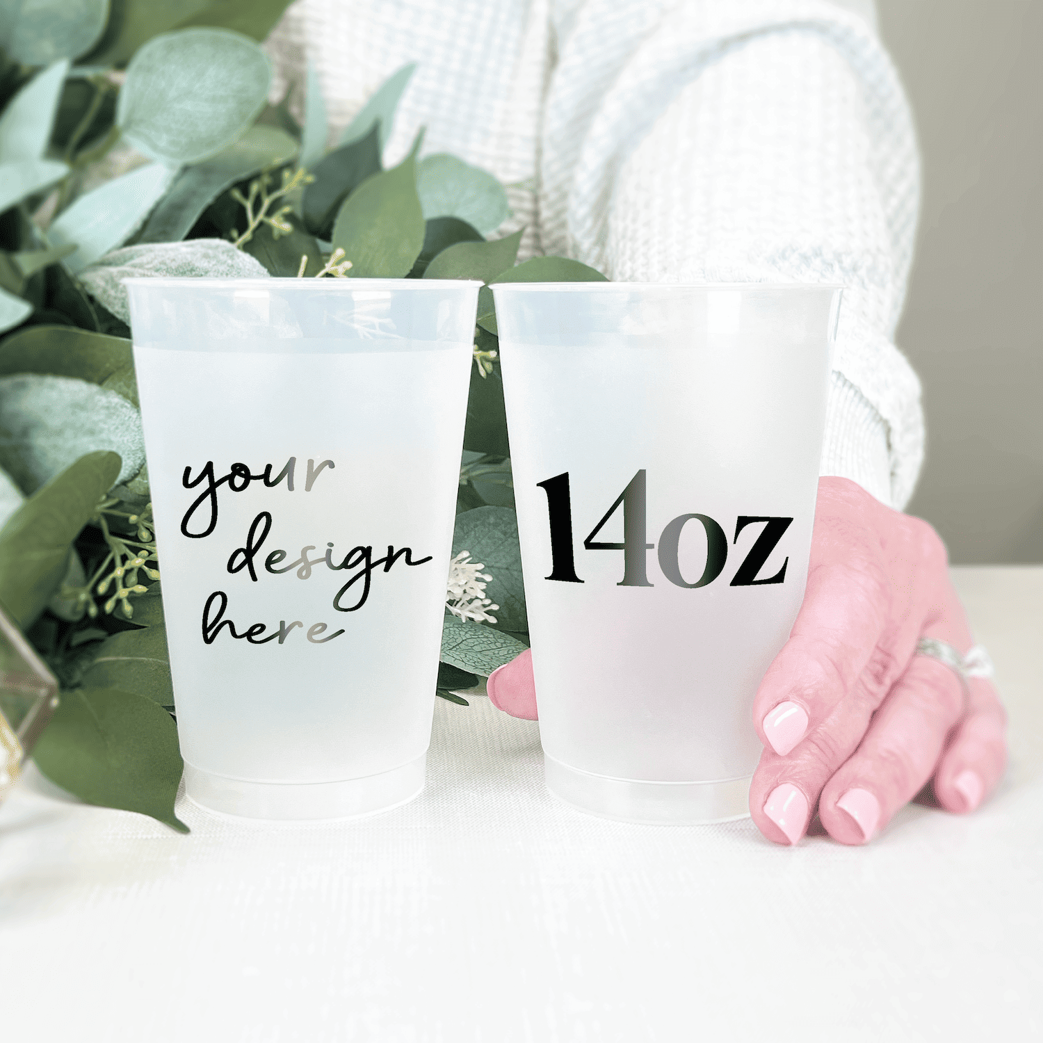 14oz Custom Frosted Shatterproof Cups