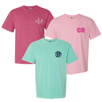 Monogrammed Embroidered T-shirt - Barn Street Designs