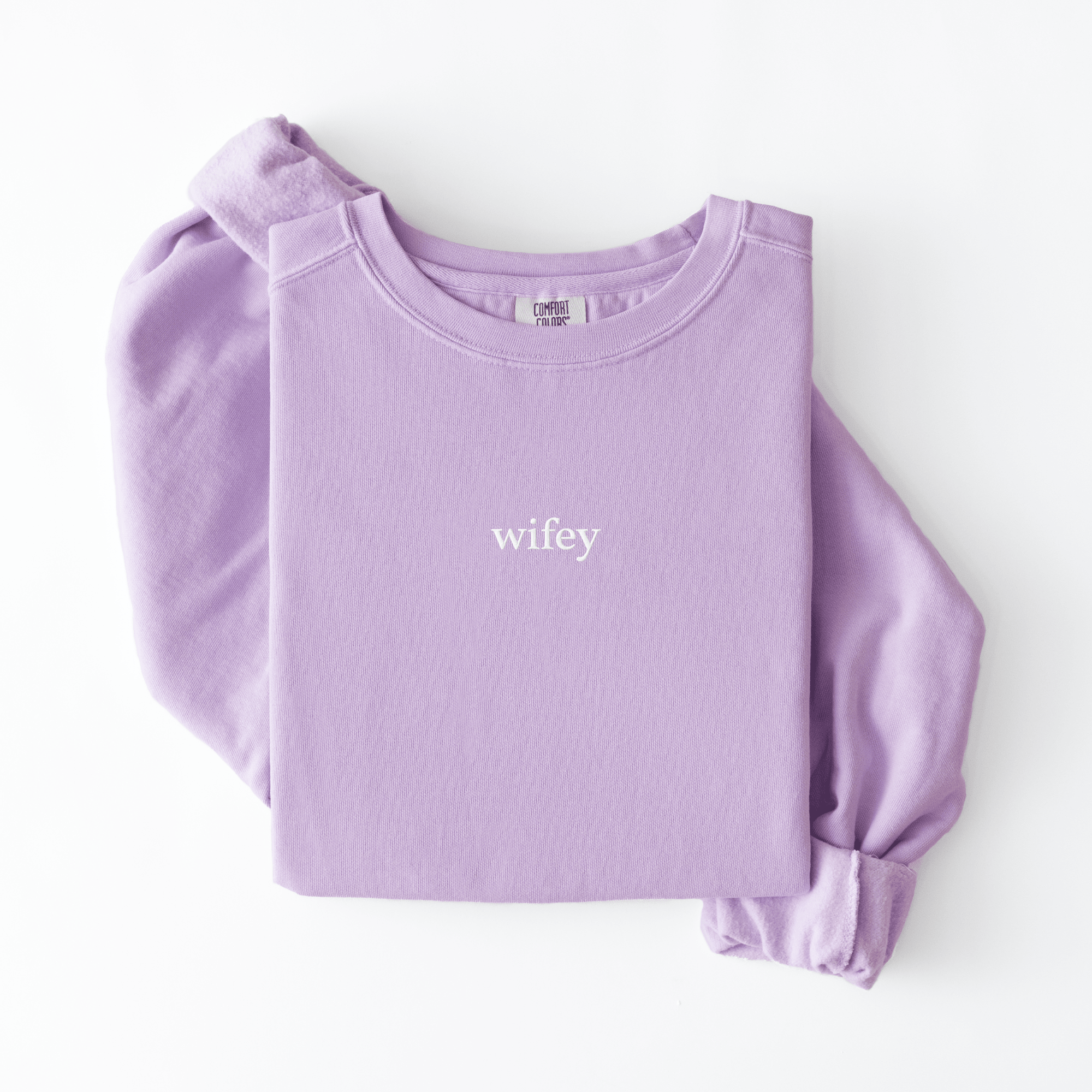 Comfort Colors wifey embroidered sweatshirt, cozy oversized fit