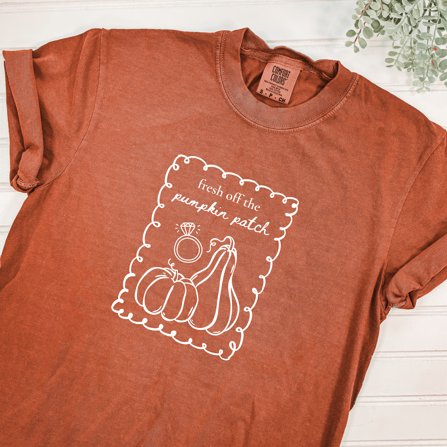 Fresh Off The Pumpkin Patch T-Shirt Pumpkin Ring Design Rust – Rubi and Lib