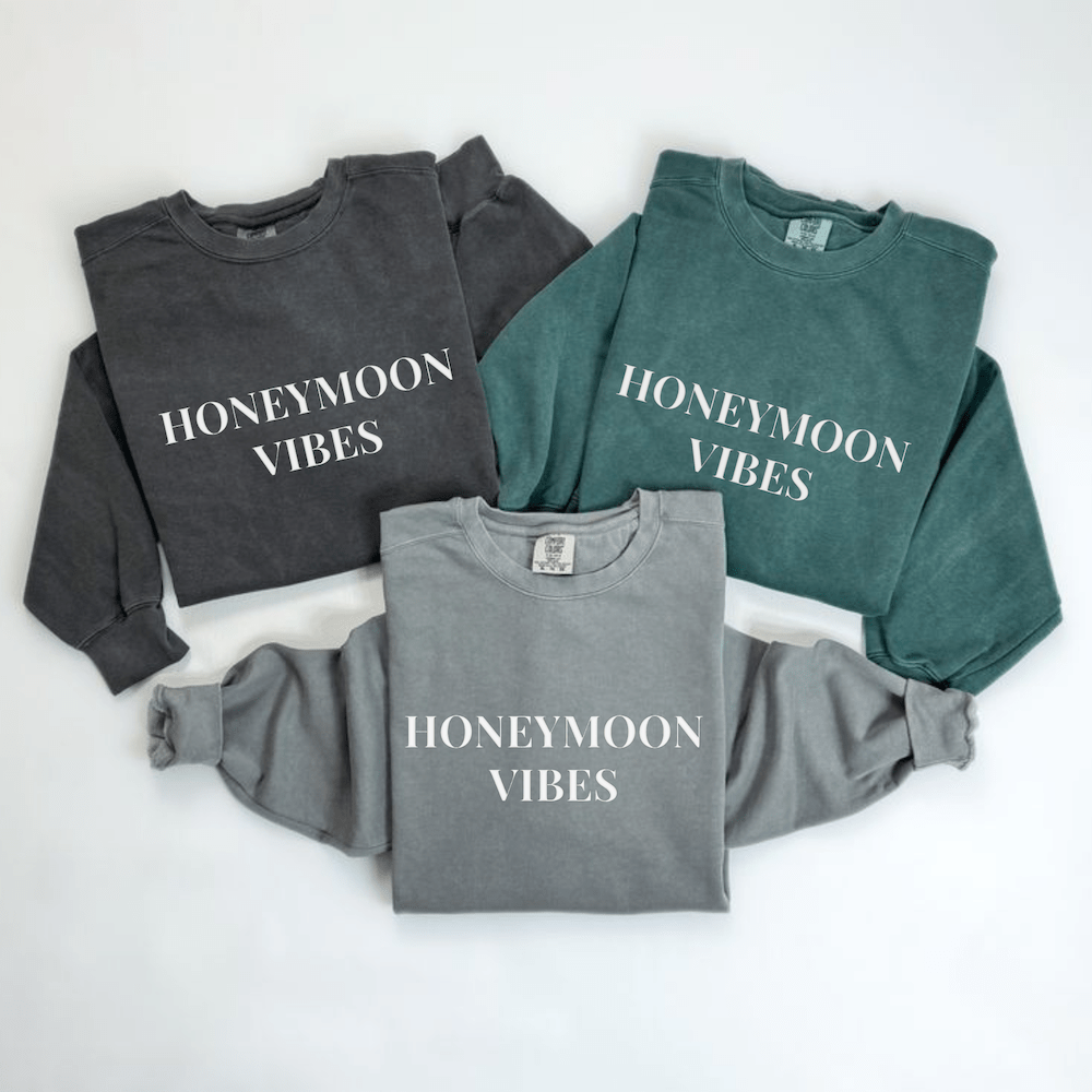 Honeymoon Vibes Puff Comfort Colors Sweatshirt