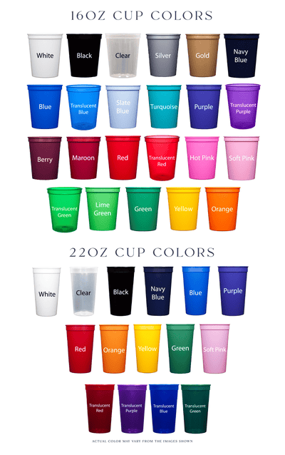 Custom Location Cocktail Club Bachelorette Stadium Cups