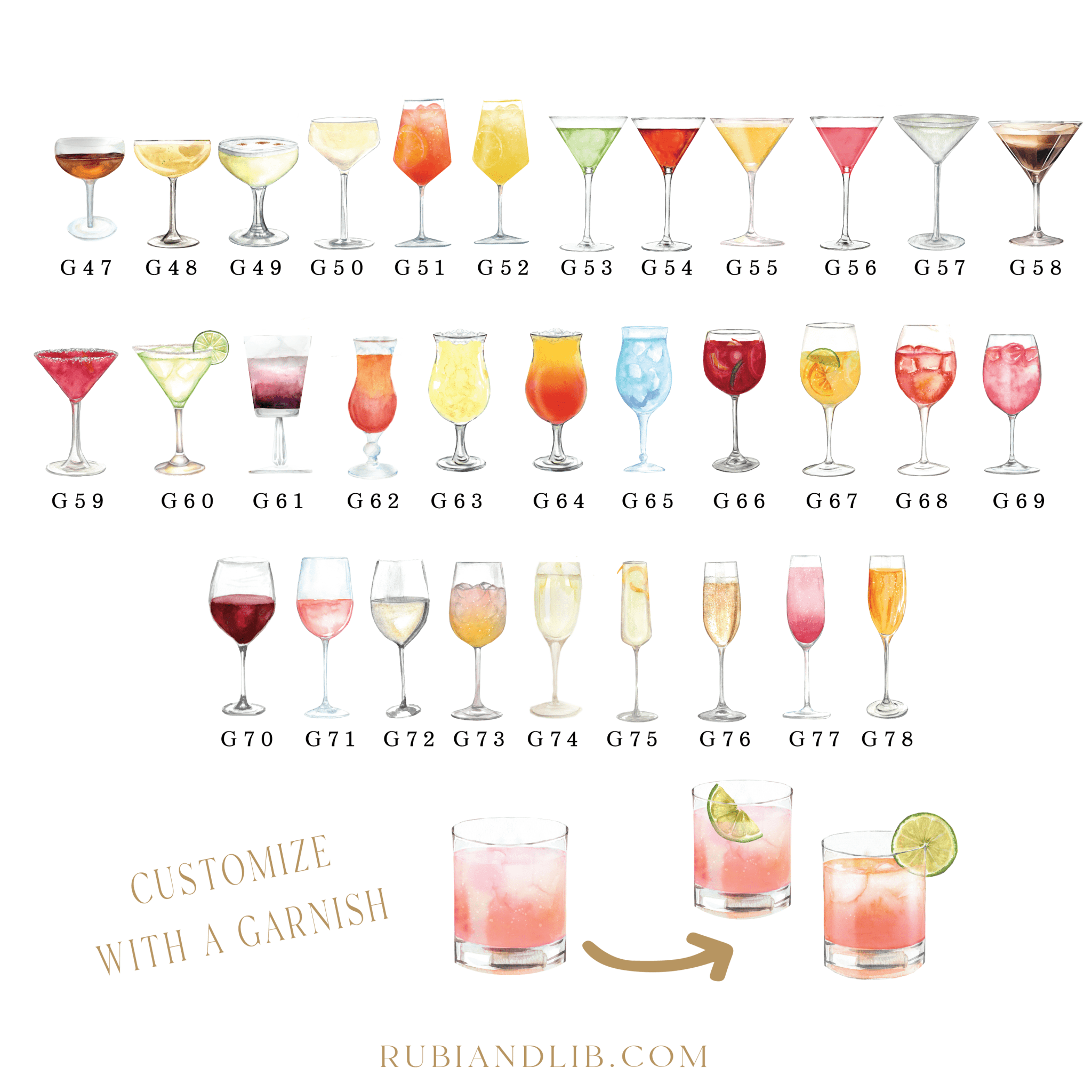 Signature Cocktail Wedding Bar Sign with Pet - Bar Menu