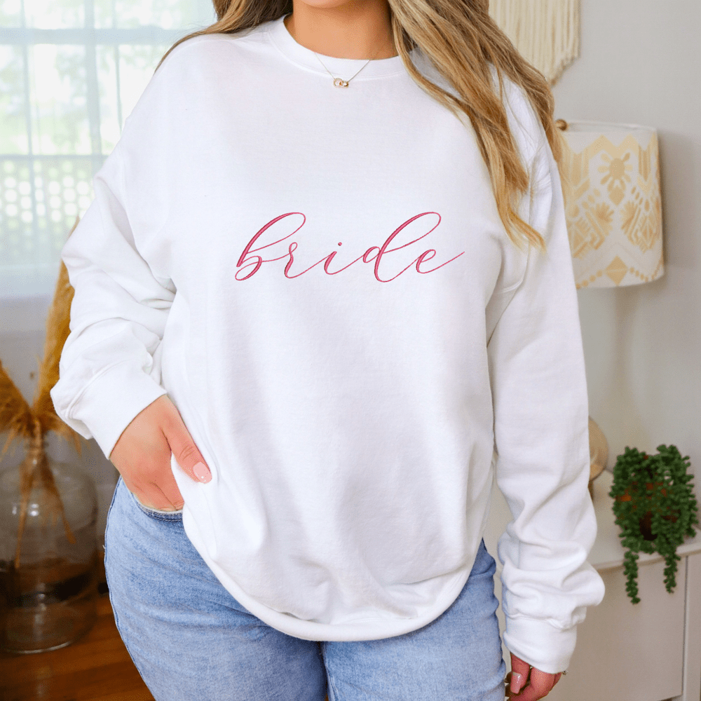 Bridal Party Embroidered Comfort Colors Sweatshirt - Sweatshirt - Embroidery
