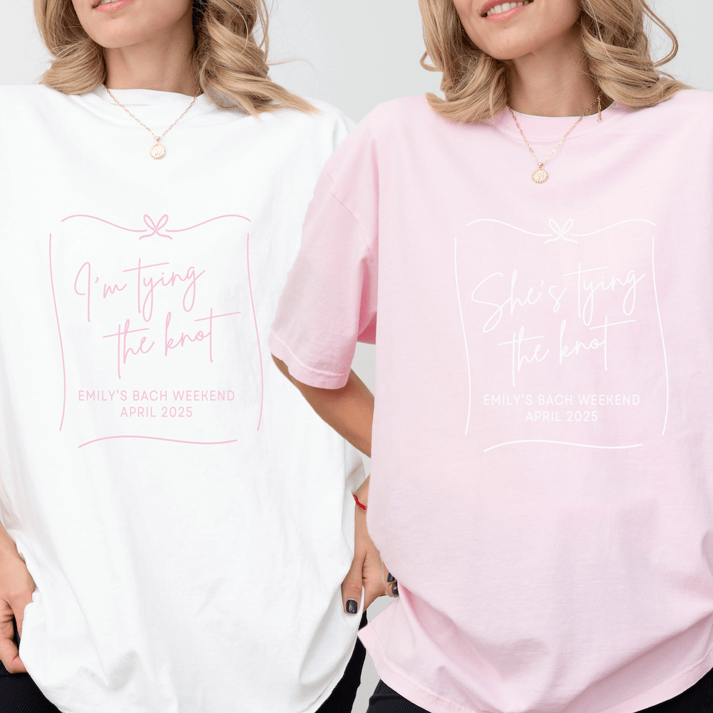 She's Tying the Knot Bachelorette T-Shirt - Barn Street Designs