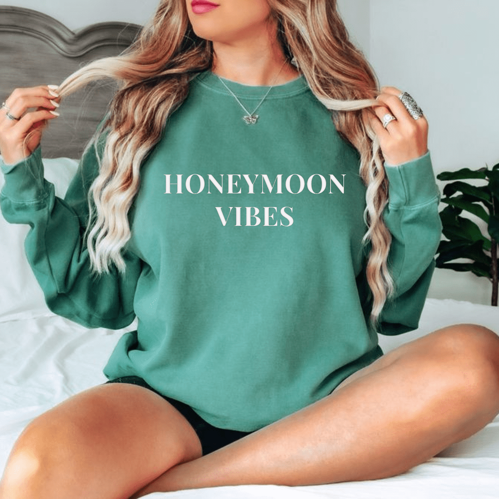 Honeymoon Vibes Puff Comfort Colors Sweatshirt