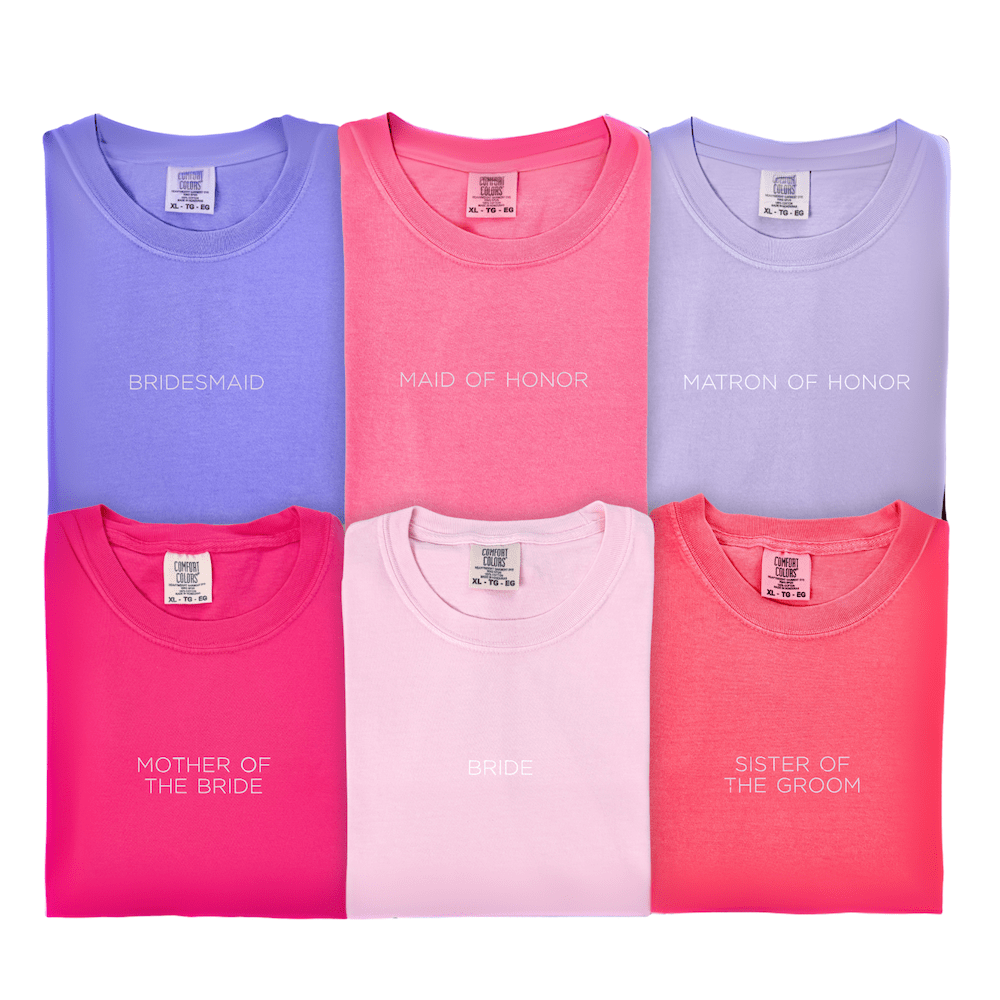 Bridal Party Embroidered Comfort Colors T-Shirt