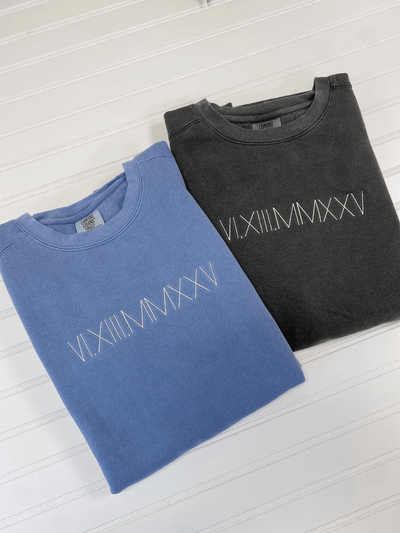 Anniversary Numerals Embroidered Comfort Colors Sweatshirt - Sweatshirt - Embroidery