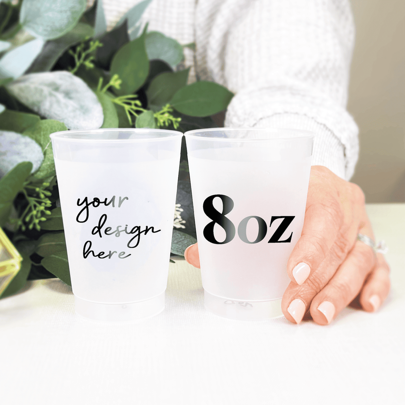 8oz Custom Frosted Shatterproof Cups