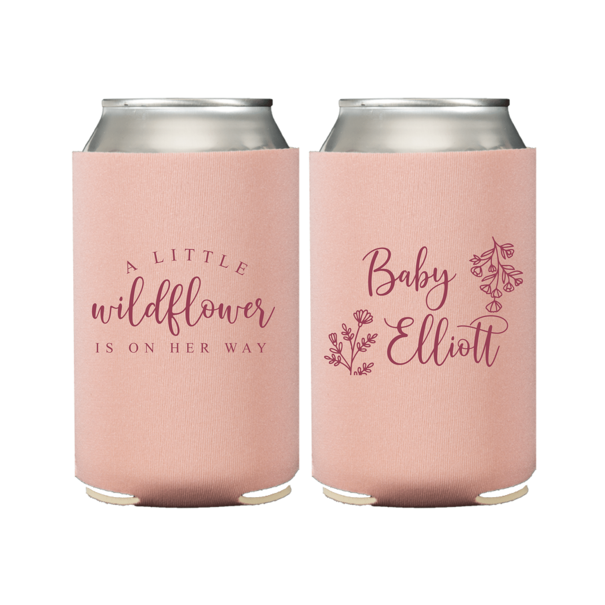 A Little Wildflower Baby Shower Can Cooler - Can Cooler