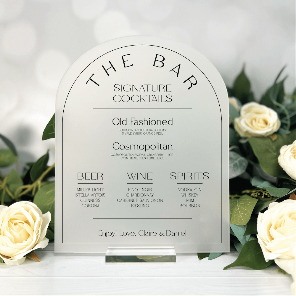 The Bar - Arched Wedding Bar Sign