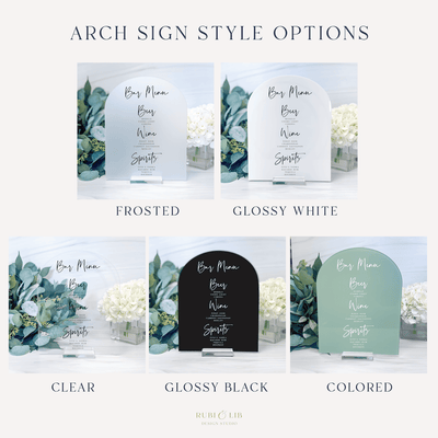 Bar Menu Wedding Sign