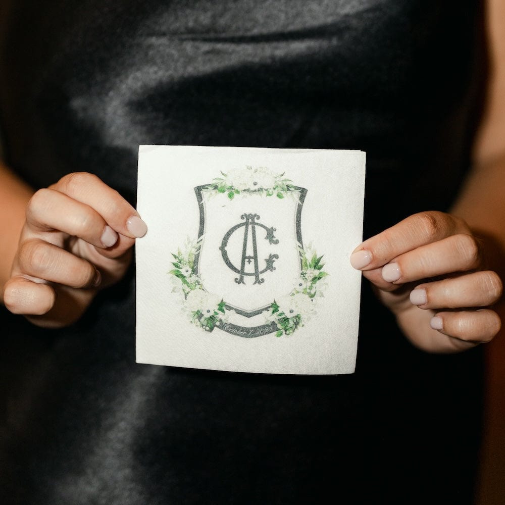 Wedding Crest Full Color Napkins - Napkins - Full Color DIY