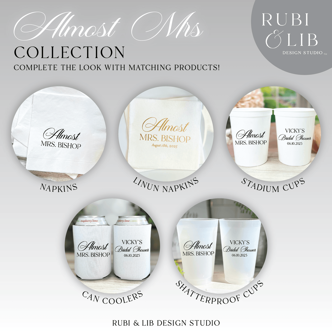 Elegant Almost Mrs Bridal Shower Stadium Cups