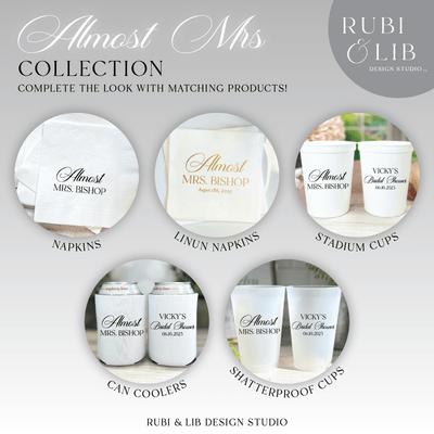 Elegant Almost Mrs Personalized Bridal Shower Napkins