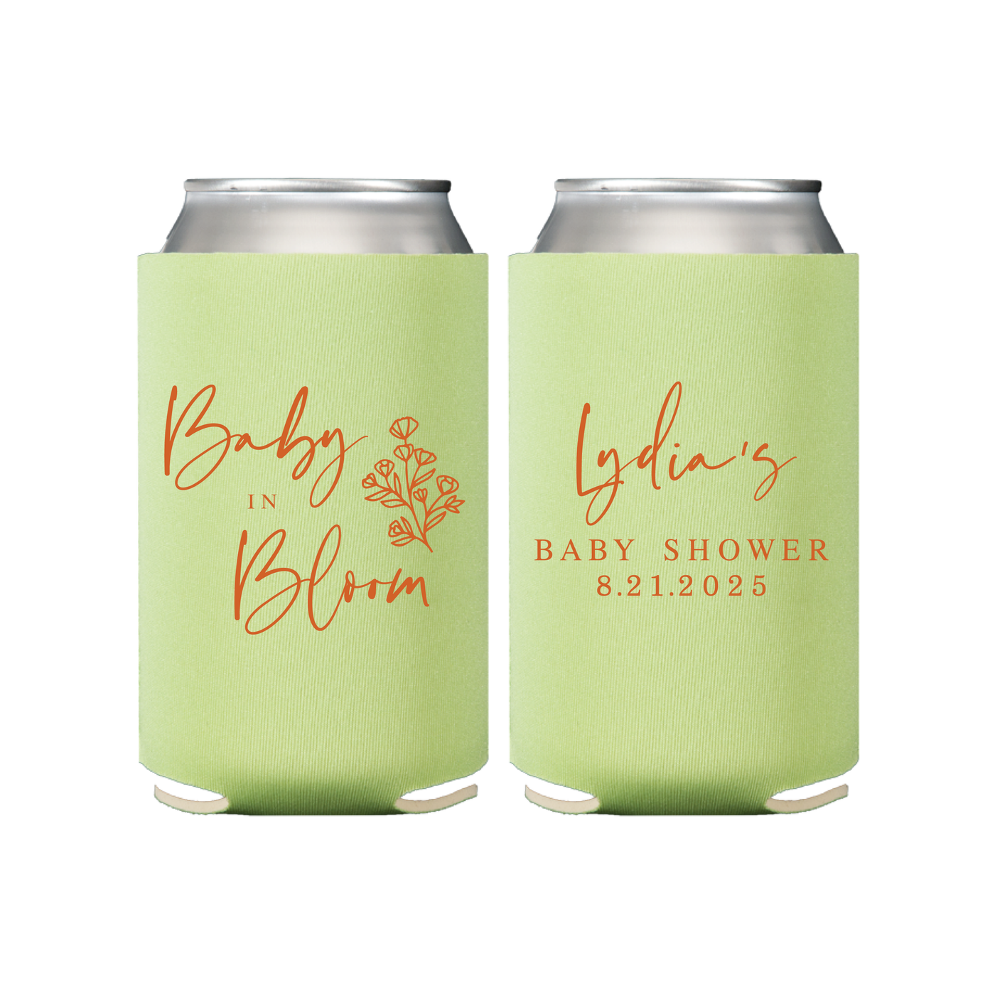 Baby in Bloom Personalized Baby Shower Can Cooler