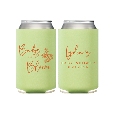 Baby in Bloom Personalized Baby Shower Can Cooler