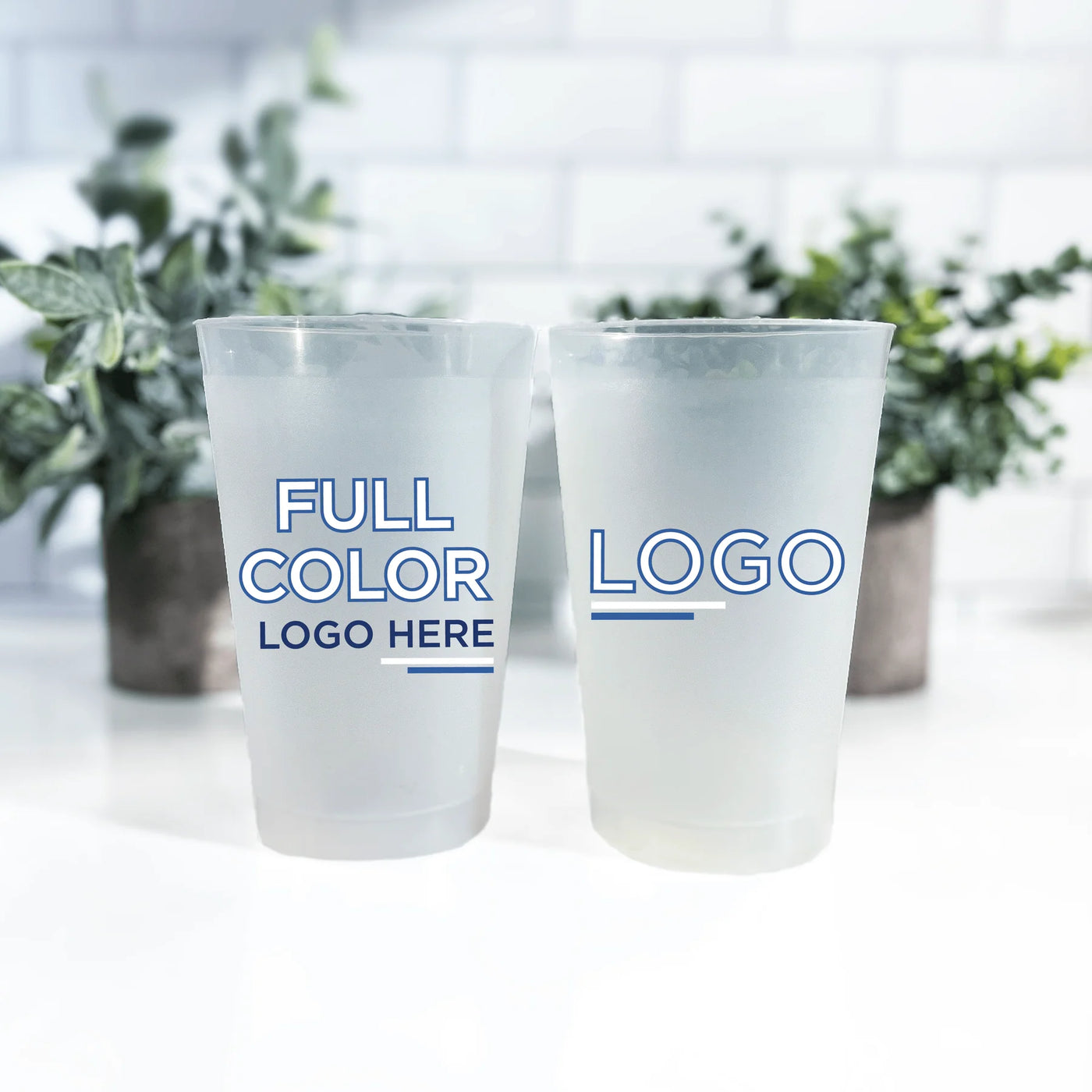 Design Your Own/Corporate Full Color Frosted Plastic Cups - Cup - Frosted Full Color - DIY