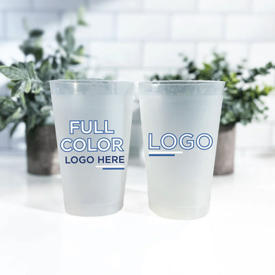 Design Your Own/Corporate Full Color Frosted Plastic Cups - Cup - Frosted Full Color - DIY