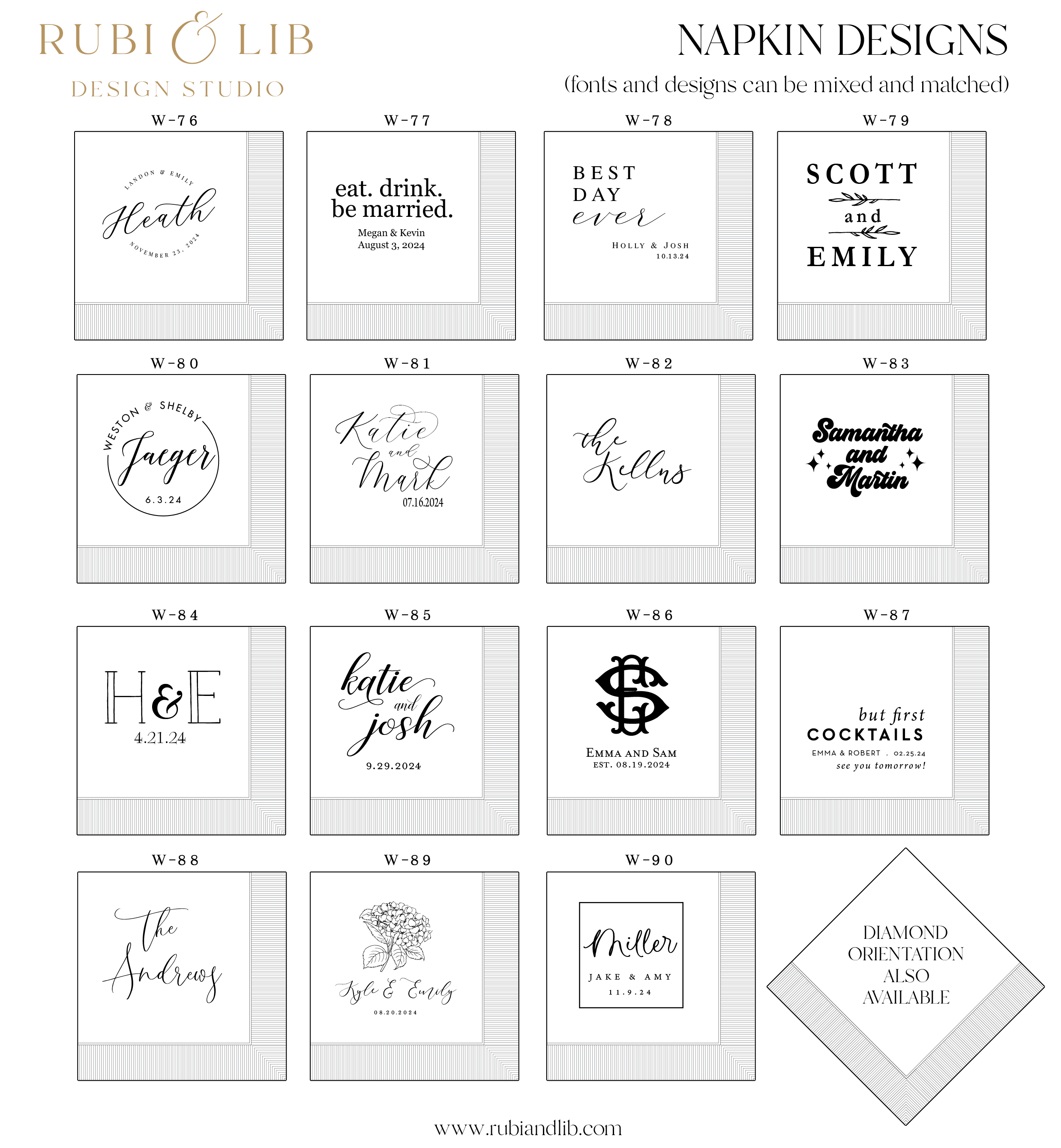 Best Sellers Wedding Napkins - Napkins - Foil Stamped